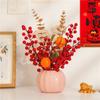 Lujo Ligero Adornos Chinos Nuevos Cubo de Calabaza Fruta de la Fortuna Fruta Roja Granada Flor Falsa Decoración de Restaurante Sala de Estar