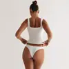 Kds Misma Tela Europea y Americana Verano Nuevo Alta Elasticidad Ligero Vientre Cuadrado Cuello Chaleco Tirantes Mujer Moldeador Corporal Top Personalización