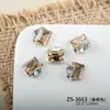 Productos Terminados de Azúcar para Uñas, Decoraciones de Pedrería Apiladas, Cristales Rectangulares K9 de Alta Calidad Súper Brillantes para Uñas, Moño