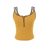 Top Esportivo Básico Estilo Coreano de Verão, Picante, Feminino, Slim Fit, Costas Abertas, com Color-Blocking e Top Falso de Duas Peças para Mulheres