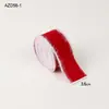 Nuevo Listón Navideño de Terciopelo Rojo con Borde Blanco, Moño Hecho a Mano, Envoltura de Regalos y Suministros de Ambiente