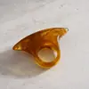 Anel Oval de Resina Estilo Vintage Transfronteiriço Europeu e Americano, Anel Simples e Versátil para Dedo Indicador Retrô, Joia de Nicho de Alto Padrão
