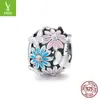 Yinziyun Más Vendido Colección de Cuentas de Plata s925 de Flores y Mariposas Figura Margarita Fresca Accesorios de Cuentas de Plata 925