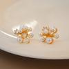 Brincos de Flor de Pérola para Mulheres, Brincos de Alto Padrão Estilo Francês, Joias de Orelha Únicas e Personalizadas, Brincos de Novo Estilo, Estilo de Nicho de Alto Padrão