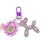 Chaveiro Cachorro Balão Luminoso com Glitter Fino, Acessório Tag de Flor de Cachorrinho para Bolsas, Pingente para Estojo de Fone de Ouvido, Novo Modelo 2025