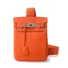 Bolso de Pecho Tipo Kelly de Piel de Vaca de Primera Capa Togo Hecho a Medida Gran Capacidad Unisex Cruzado al Hombro Bolso de Cintura Hacados