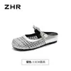 Zhr Fashion Chinelos Mule Vazados Respiráveis para Mulheres 2026 Novo Estilo Emagrecedores Elegantes Leves Sandálias de Praia