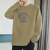 Camiseta de Manga Larga de Algodón Puro de Peso Pesado 260g para Hombre, Estilo Americano Holgado, Camisa para Usar por Debajo, Otoño e Invierno, Camisa Pequeña, Algodón Puro, Camisa de Otoño, Camiseta