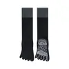 Calcetines de Yoga de Cinco Dedos para Mujer Antideslizantes Deportivos Largos Calcetines de Dos Tonos para Pilates Calcetines para Pantorrillas de Fitness y Danza