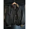Jaqueta xadrez patchwork masculina de novo estilo com lapela, jaqueta baseball de design moderno, cardigã soltinho fashion e versátil