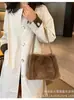 Bolsa Tote de Pelo Sintético Faux Mink, Bolsa de Ombro, Moda Outono/Inverno, Nova Bolsa de Pelúcia de Ombro Único, Tamanho Personalizável