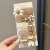 Pinza para el Cabello de Peluche Color Café para Niñas, Accesorios para Flecos Rebeldes en la Parte Delantera, No Daña el Cabello, Pinzas Pequeñas para Bebé