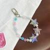Cadena para teléfono móvil con cuentas, hecha a mano, con láser transparente de color caramelo y estrella, cordón para cámara CCD, llavero práctico