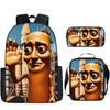 2025 Transfronterizo Nuevo Palo de Madera Tungtungtung Hombre Shan Hai Jing Mochila de Dibujos Animados Mochila Bolso de Hombro Estuche