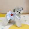 Ropa para Perro Teddy Cachorro Pomerania Gato Estilo Princesa Arnés Delgado con Correa Falda 25 Arnés de Fresa