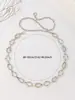 Cadena para el Cuerpo de Estilo Europeo y Americano Transfronteriza de Nicho con Hebilla de Círculo Metálico Cadena de Cintura, Accesorio de Vestido Decorativo Versátil Simple y Elegante