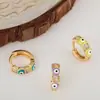 Distrito Lu Europa e Estados Unidos estação independente transfronteiriça moda simples micro cravejado zircônia olho de demônio óleo brincos de luxo