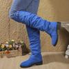 Transfronterizo Nuevo Zapatos de Mujer Tallas Grandes Botas de Mujer Plisadas Hebilla de Cinturón Botas Altas hasta la Rodilla Tacón Grueso Botas de Moda Amazon