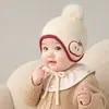 Gorro para bebé, gorro de lana tejido de otoño e invierno, unisex, súper lindo, protege los oídos, a prueba de viento y cálido para bebés y niños pequeños.