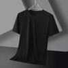 Verano Transpirable Color Sólido Deportivo Ocio Cuello Redondo Negro Gris Camiseta de Hombre Manga Corta Seda de Hielo Comercio Exterior Transfronterizo Camiseta para Hombre