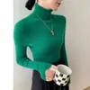 Ropa de Primera Línea Suéter de Cachemir para Mujer de Cuello Alto Sin Costuras Otoño e Invierno Nuevo Top Camiseta Base de Punto Versátil