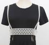 Camisole elástica tecida com pérolas, estilo 'Net Red' para mulheres, verão, fresca, decorativa, cinto de saia estilo ocidental, selo de cintura
