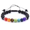 Amazon Venta Caliente Venta Caliente Transfronteriza Cuentas de Estrella Coloridas de 8 mm Piedra Volcánica Tejido Ajustable Pulsera de Yoga Mano
