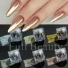 Pó Mágico Espelhado para Unhas Transfronteiriço Vaso de Lótus Pó à Prova de Vazamento Fácil de Colorir Brilho Espelhado de Alto Brilho 6 Cores Pó Mágico Espelhado