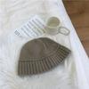 Estilo casual perezoso ~ ambiente simple de Instagram sombrero de pescador de lana tejido a mano para niños otoño e invierno sombrero de cubo retro moda