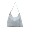 Bolso de Mujer con Rayas de Color Contrastante 2025 Nuevo Bolso de Hombro con Colgante para Viajes Diarios Estilo Coreano Lona Casual Bolso Cruzado