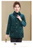 Jaqueta Elegante Nova de Inverno 2025 Forrada com Fleece para Mães, Casaco de Algodão Tamanho Grande para Mulheres, Roupa de Algodão Espessa e Quente para Mulheres de Meia-Idade e Idosas
