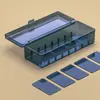 Caixa de Armazenamento de Cartas, Porta-Cartas Transparente para Cartas Colecionáveis, Grande Capacidade, Organizador Portátil de Cartas Yu-Gi-Oh com Divisórias e Tampa