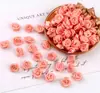 Tecido de poliéster com florzinha rosa e pentagrama, 1,5 cm, florzinha de poliéster, tecido florzinha, flor de tecido para DIY, acessório de roupa, acessório para cabeça infantil