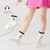 Meias Novas Infantis para Primavera e Verão, Meias Sem Costura em Malha Preta e Branca para Meninos e Meninas, Meias Respiráveis de Cano Médio, Meias com Cachorrinho Cartoon