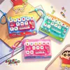 Llavero Oficial de Crayon Shin-chan con Botón de Alivio del Estrés de 14 Cuadrículas Dibujo Animado Lindo Juguete Divertido de Presionar y Disfrutar Regalo