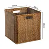 Cestas de Almacenamiento Tejidas al por Mayor para Uso Doméstico, Cestas Organizadoras para Gabinetes y Mesas de Centro, Cajas de Almacenamiento para Ropa y Snacks, Cestas de Mimbre Sintético, Estilo Europeo