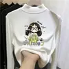 Camada base feminina com forro de fleece, gola alta parcial, camiseta com forro de fleece para crianças mais velhas, nova coleção outono/inverno 2026, blusa de manga longa escovada