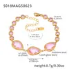 Azucarero Joyería Exquisita Europea y Americana Acero Inoxidable Piedra de Cristal Tobillera Combinación Verano Simple Lujo Ligero Versátil Accesorios para el Pie Venta al por Mayor