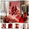 Nova Decoração de Personagem Dupla Felicidade Estilo Chinês em Placa de KT para Montagem de Atmosfera de Quarto de Casamento, Placa de Boas-Vindas para Casa Nova, Conjunto 3D para Sala de Estar