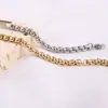 Nuevo Producto Transfronterizo Europeo y Americano Cadena de Perlas Curvada Brillante Simple Personalizada de 6 mm Pulsera de Acero Inoxidable para Mujer con Logo Láser
