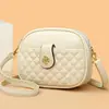 Bolso para teléfono estilo fragancia pequeña transfronterizo, nuevo 2026 con patrón de diamantes, elegante, monedero de doble capa, bolso de hombro para mujer, bolso cruzado, estilo coreano