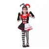 Disfraz de Payaso de Halloween para Niños Niñas Vestido de Payaso Multicolor Cosplay Mascarada Show Cos Disfraz