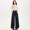 Calça jeans de perna curva para mulheres, nova coleção primavera/outono, corte solto, cintura alta, fluida, versátil, comprimento total, efeito emagrecedor, disponível para dropshipping