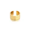 Anillo Asimétrico Retorcido de Venta Caliente Transfronteriza Moda Acero Inoxidable Chapado al Vacío Oro de 18K Joyería Abierta de Mano Venta al por Mayor