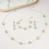 Collar de Trébol de Cuatro Hojas de Doble Cara Transfronterizo Moda de Lujo Ligero Colgante de Flor Dulce y Fresca Cadena para Clavícula Collar Adecuado para Niñas