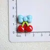 Serie Roja y Azul de Resina Chica Cereza Pasador DIY Joyería Materiales Hechos a Mano Venta al por Mayor Caja de Almacenamiento Parche para Agujero de Zapato