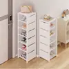 Zapatero Simple para Entrada de Casa, Gabinete Estrecho Pequeño de Múltiples Niveles Ahorrador de Espacio, Artefacto de Almacenamiento para Dormitorio, Estante de Almacenamiento para Espacios Pequeños, Caja de Zapatos