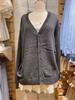 Estilo Bm Retro Estilo Preppy Cuello en V Rayas Verdes Holgado Ropa de Punto Bm Ropa de Punto Chaqueta Cárdigan de Mujer Mangas Cortas