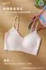 Sujetador de Mujer con Tirantes Finos, Copa Fija, Soporte Cómodo, Realce Lateral, Transpirable para Verano, Espalda Hermosa Sin Costuras, con Tira Adhesiva de Encaje y Gelatina