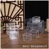 Caixa Plástica Transparente de PS com Tampa Quadrada Personalizada para Lembrancinhas, Doces, Chocolate, Armazenamento e Criação